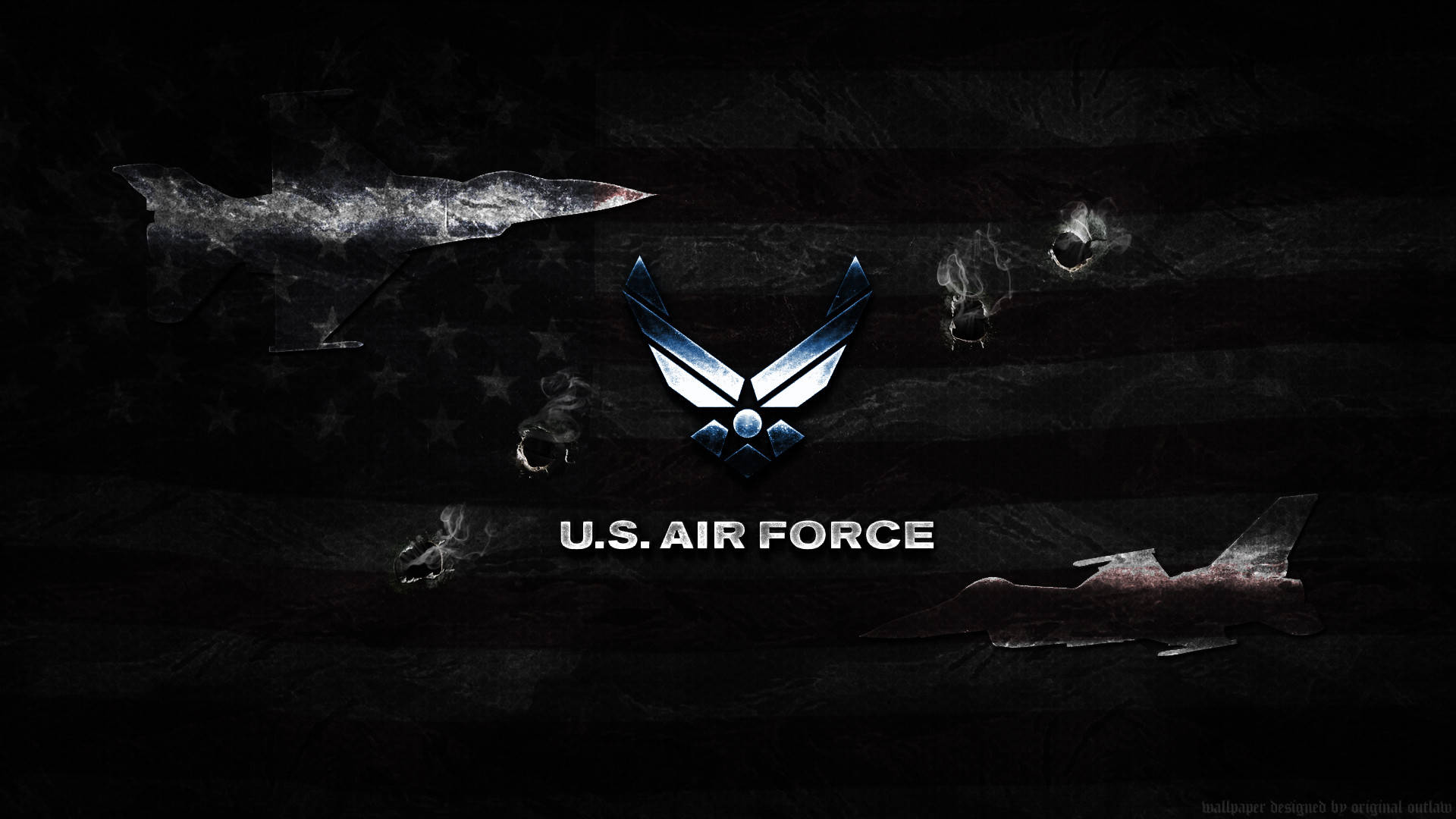 Us Air Force Logo Silhouettes Background