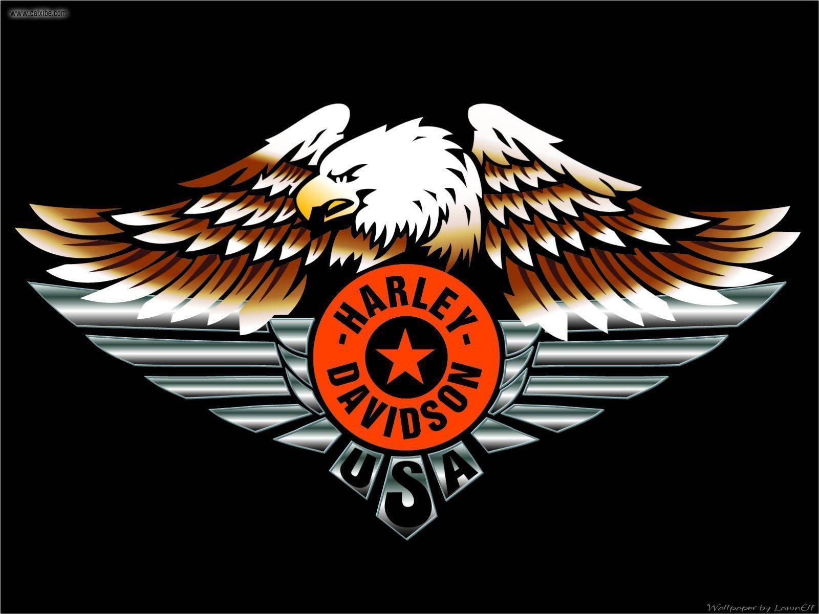 Us Eagle Harley Davidson Logo Background