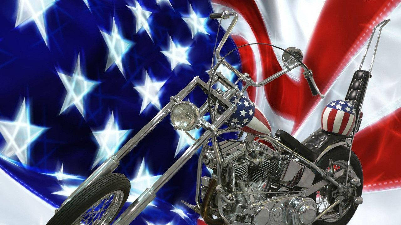 Us Flag Motorbike Easy Rider