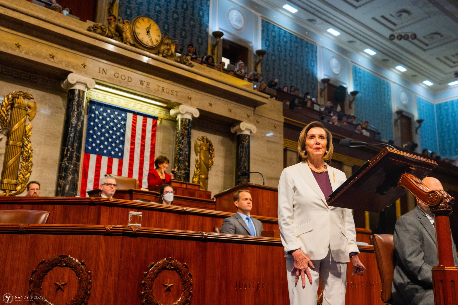 Us House Speaker Nancy Pelosi Delivering A Speech