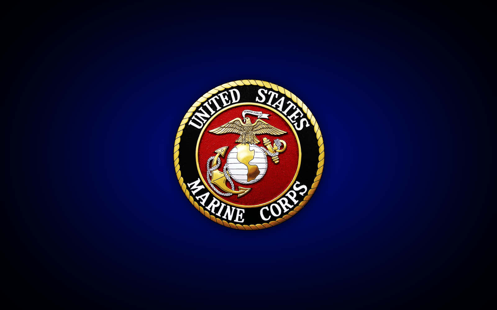 Us Marines Logo Dark Blue Background