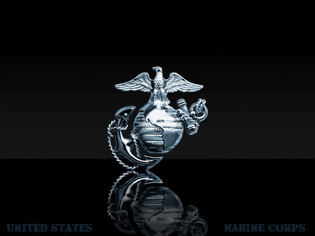 Us Marines Reflection Black Background