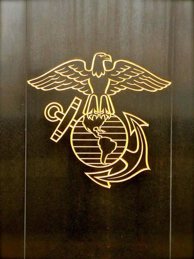 Us Marines Symbol Brown Background Background