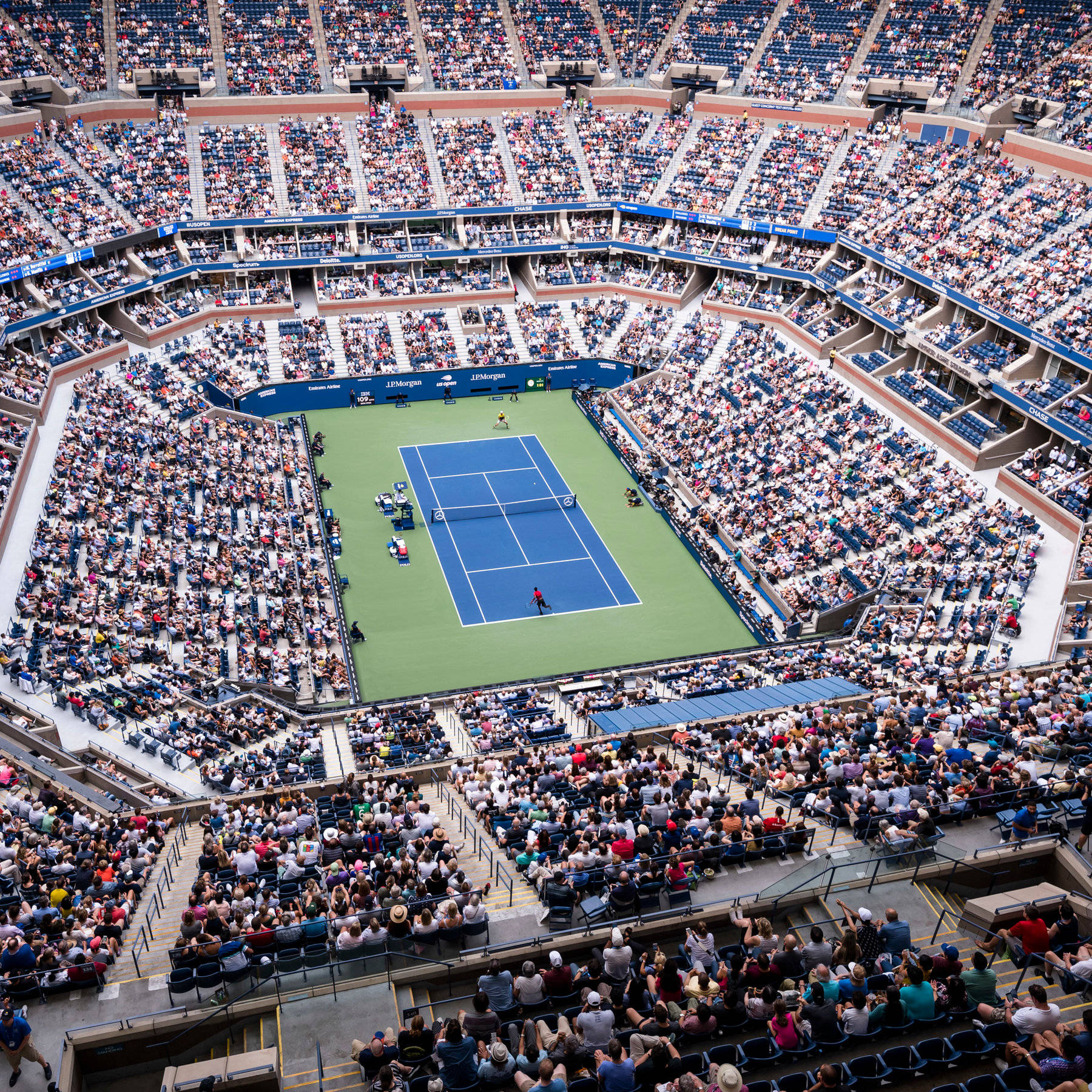 Us Open Stadium With Audience Background