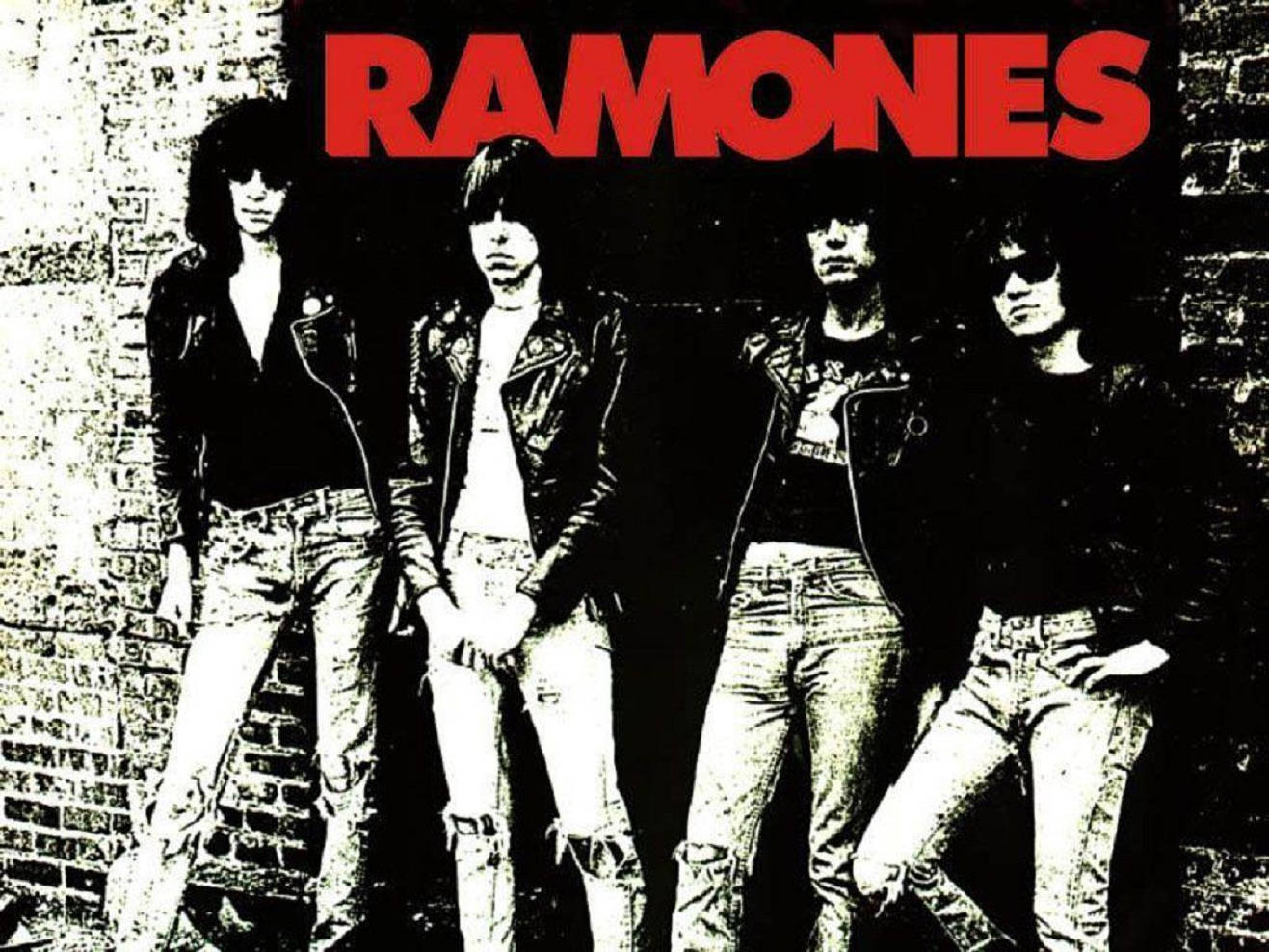 Us Rock Band Ramones Black And White Illustration Background