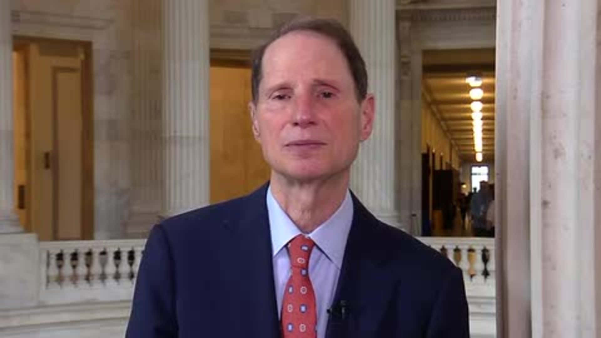 Us Senator Ron Wyden Wears A Dotted Tie. Background
