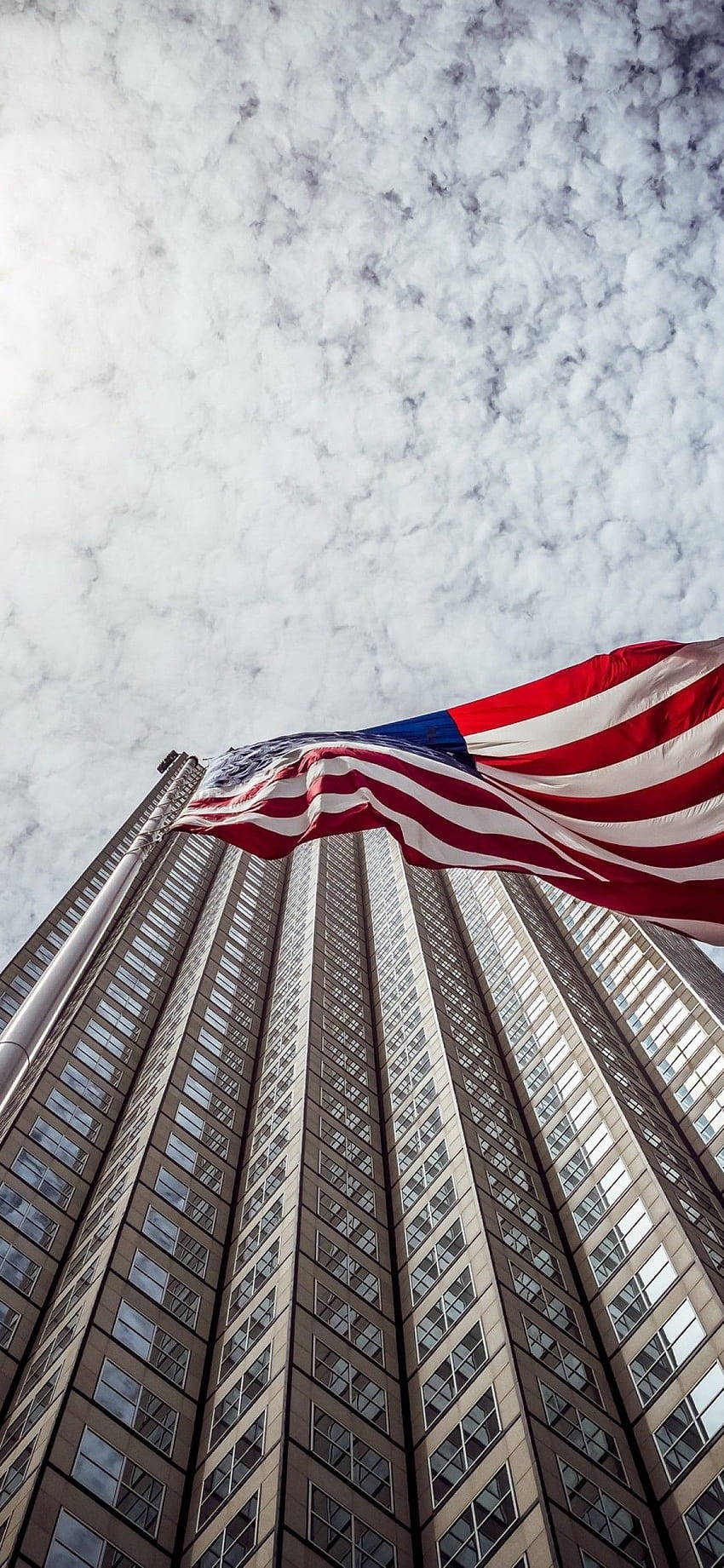 Usa Flag And Skyscraper