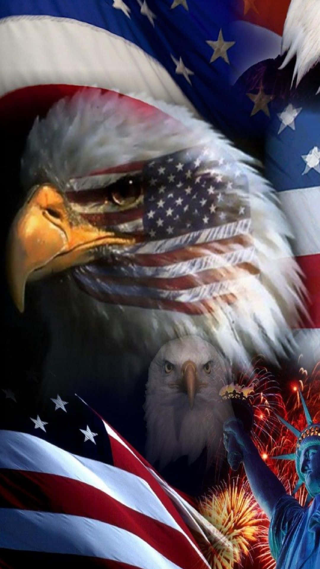 Usa Iphone Eagles And Flag Background