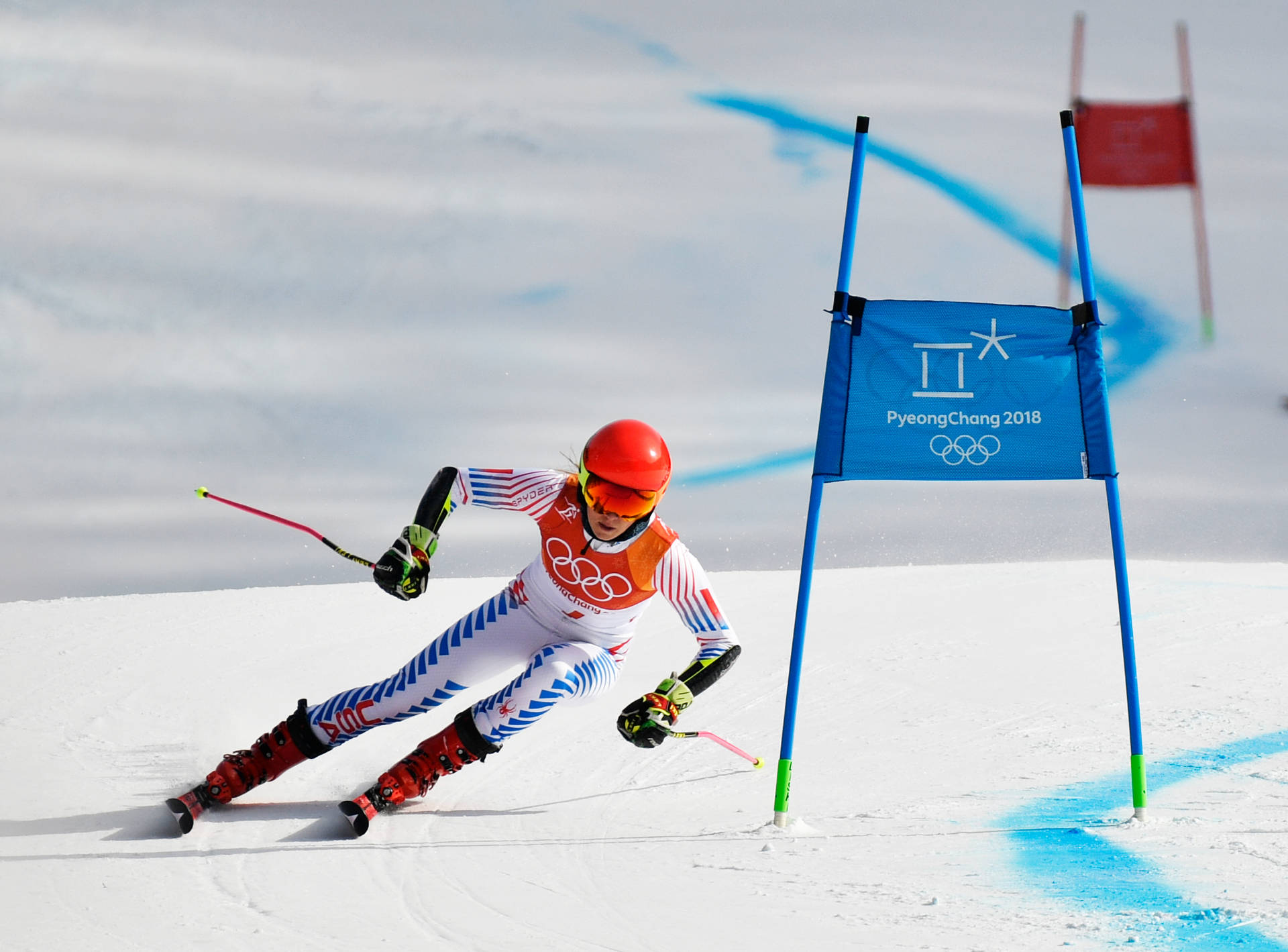 Usa Ski Player At Winter Olympics Background