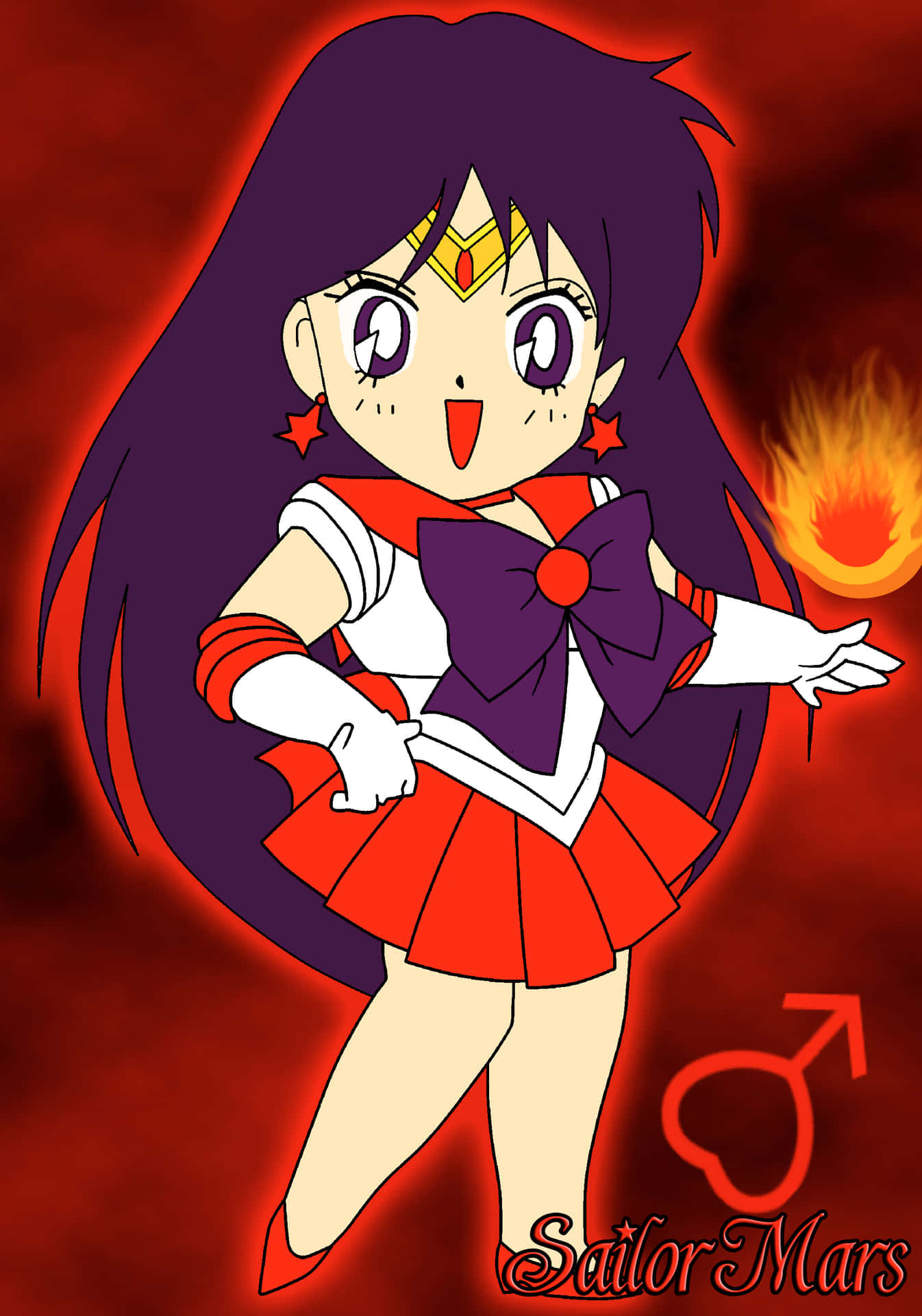 Usagi Tsukino In Her Iconic Suit As Sailor Mars Background