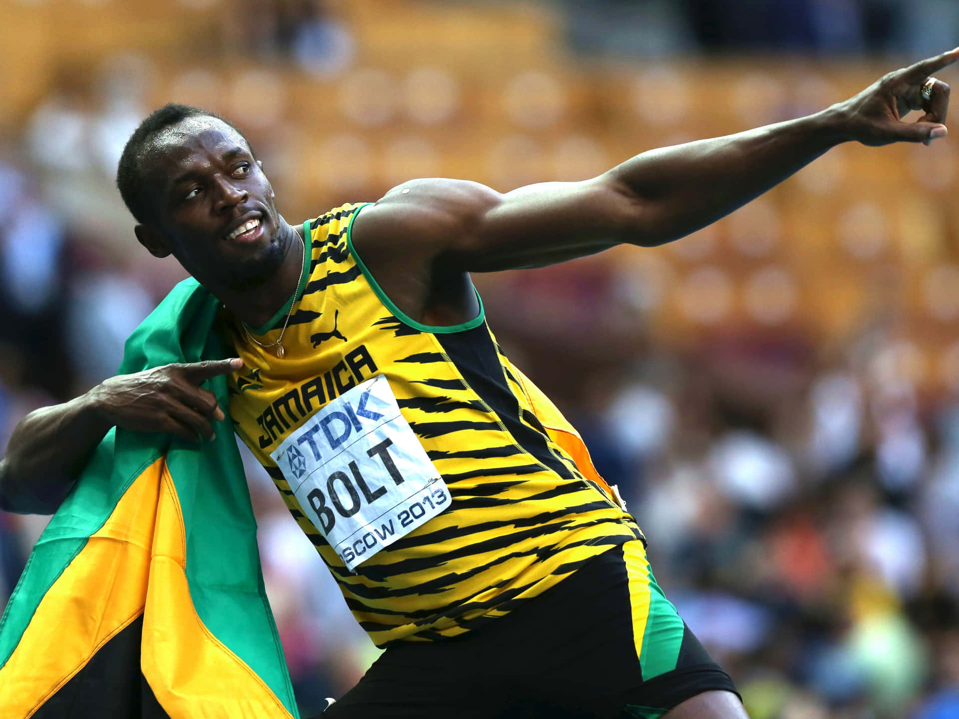 Usain Bolt Black, Green, Yellow Clothes