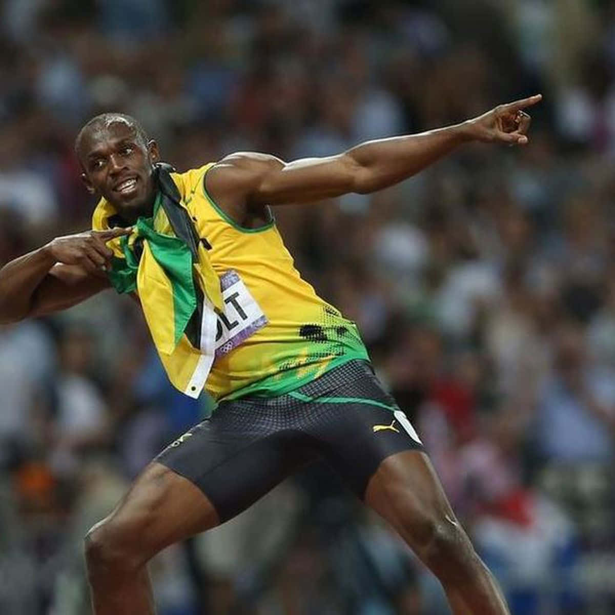 Usain Bolt Does His Iconic Pose