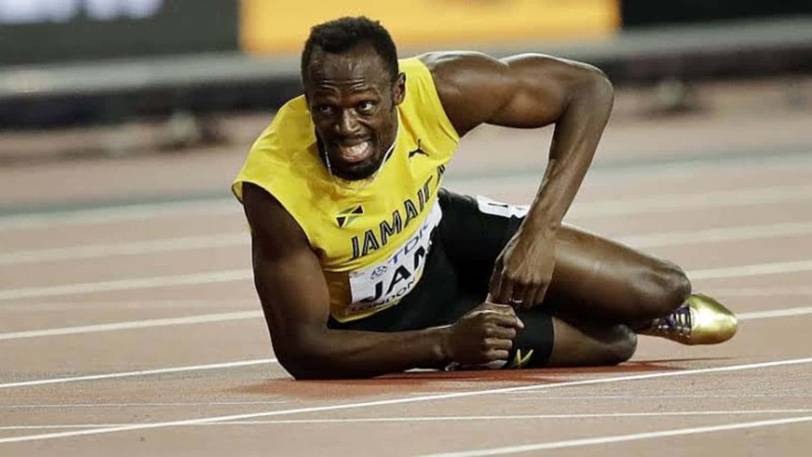 Usain Bolt On The Ground Background