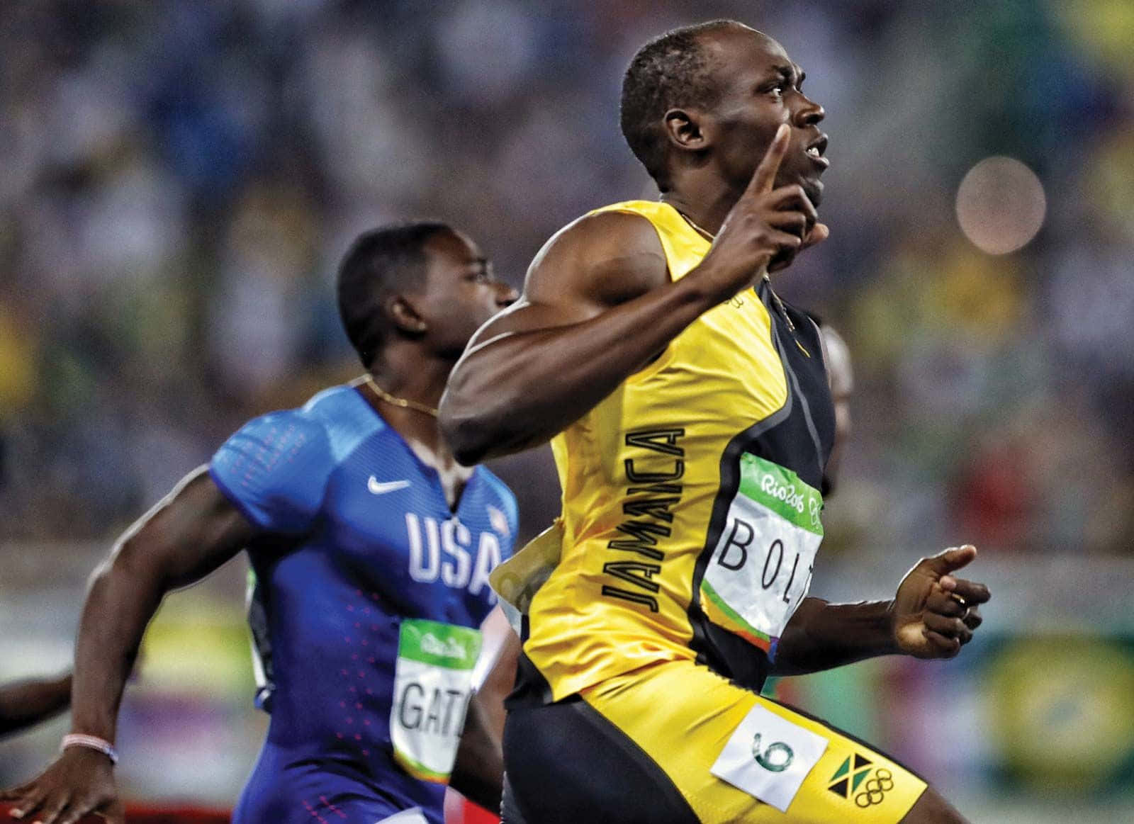 Usain Bolt Racing With Another Runner