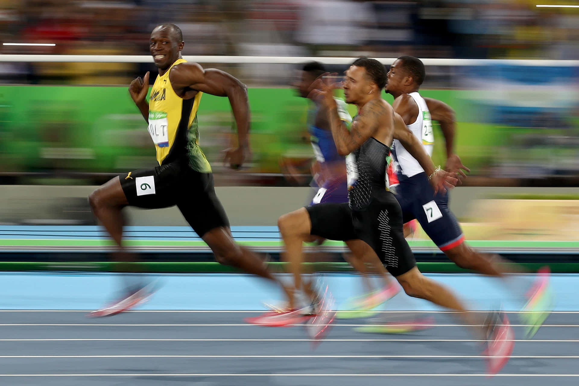 Usain Bolt Sprinting Forward