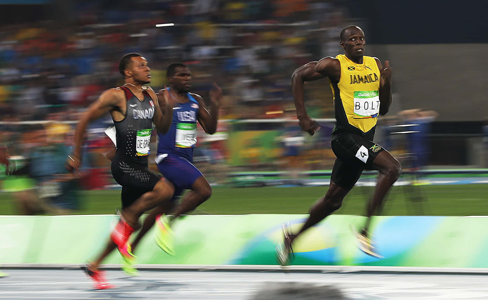 Usain Bolt Taking First In Race