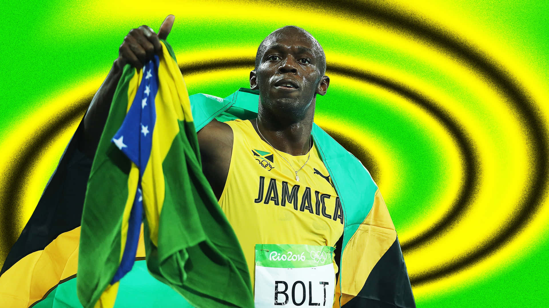 Usain Bolt With Abstract Backdrop Background