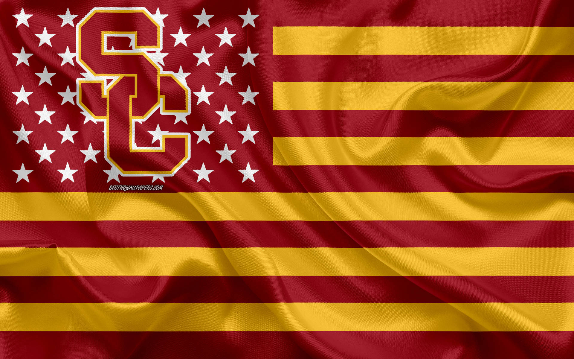 Usc Football American Flag Background