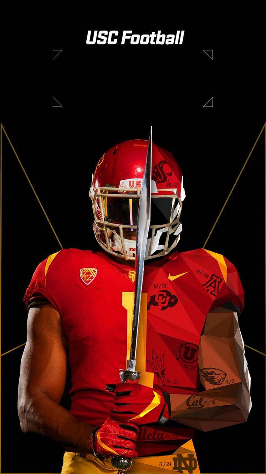 Usc Football And Sword Background