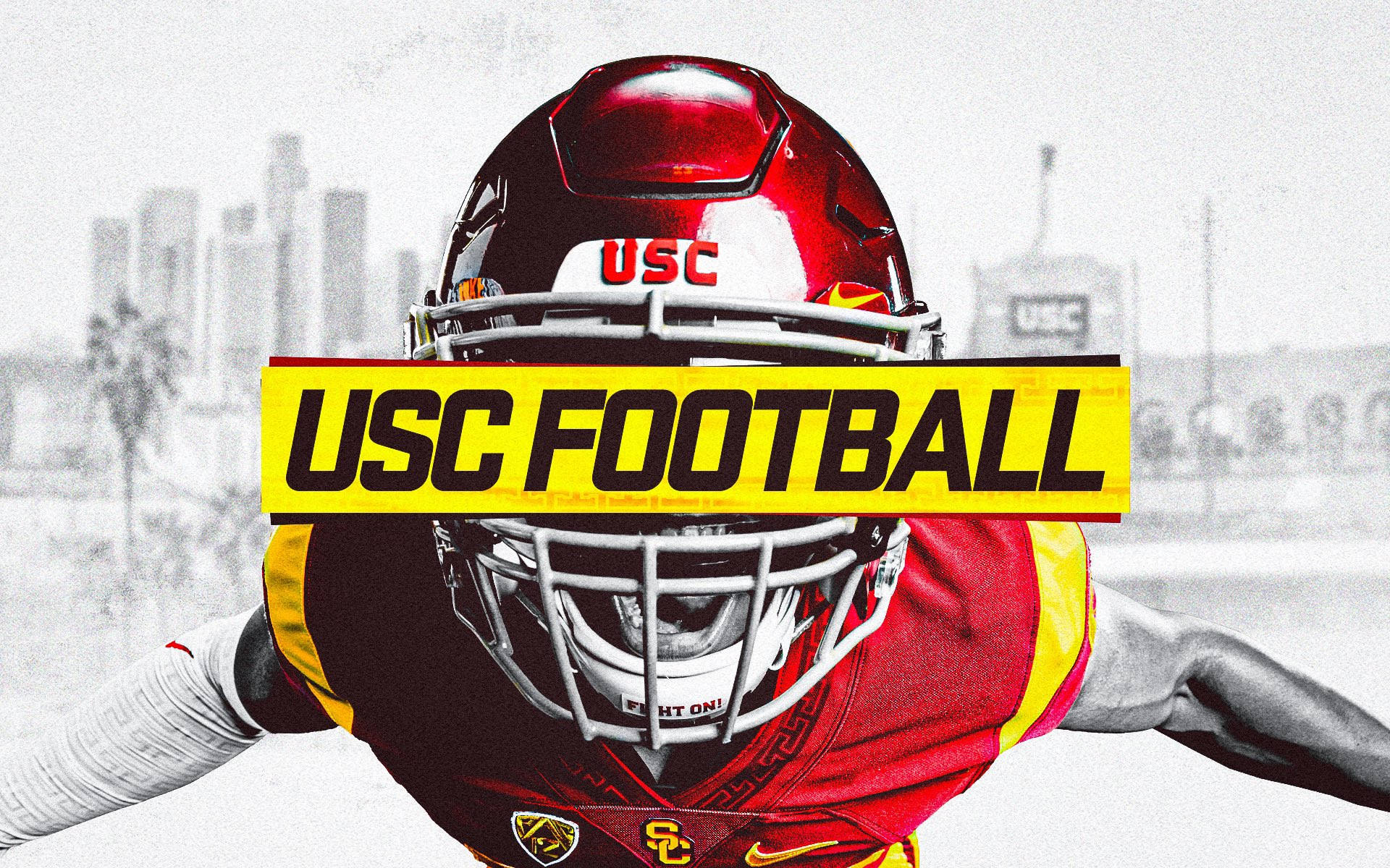 Usc Football Greyscale Background Background