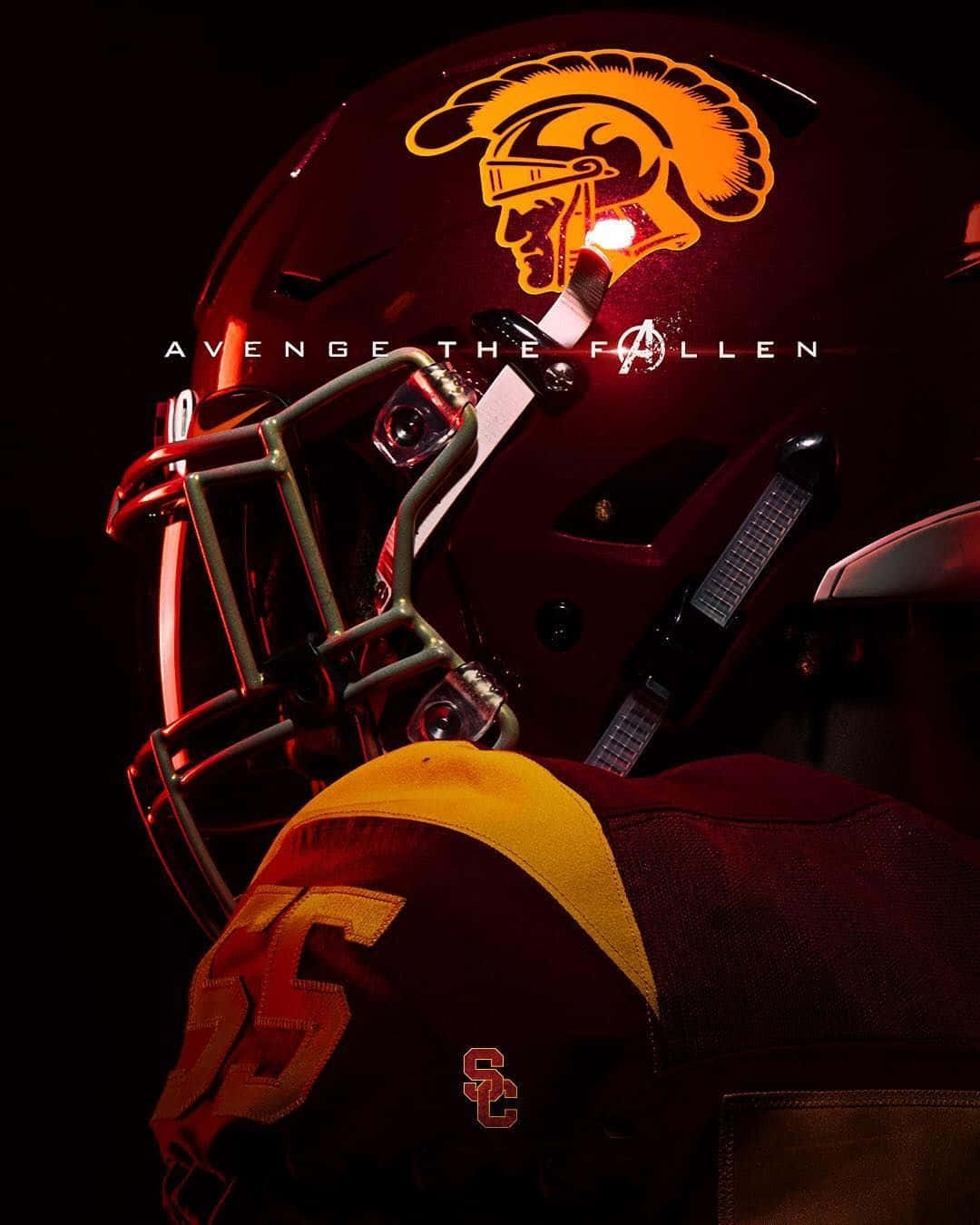 Usc Football Helmets - Adrian Allen Background