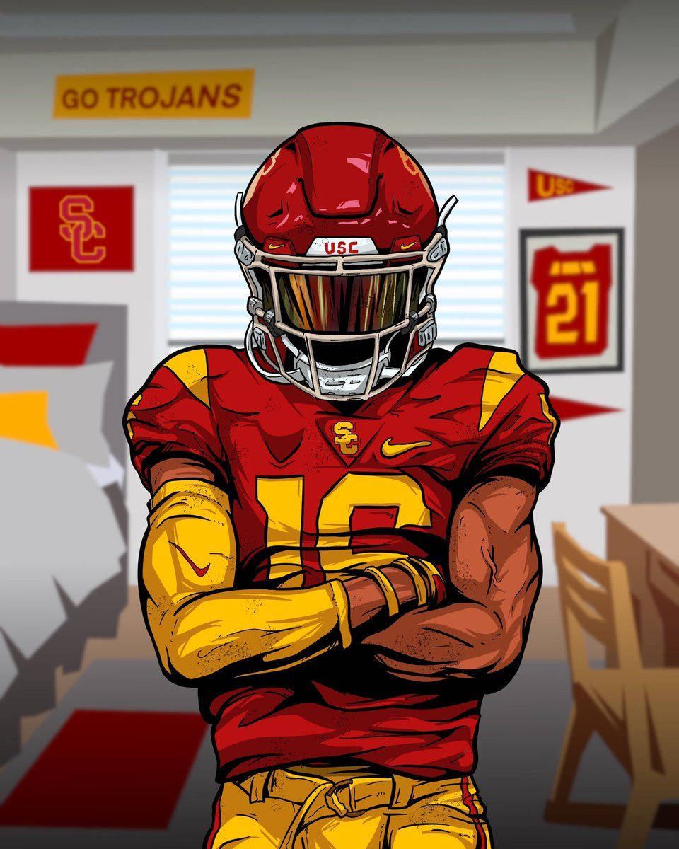 Usc Football Trojans Bedroom Art Background