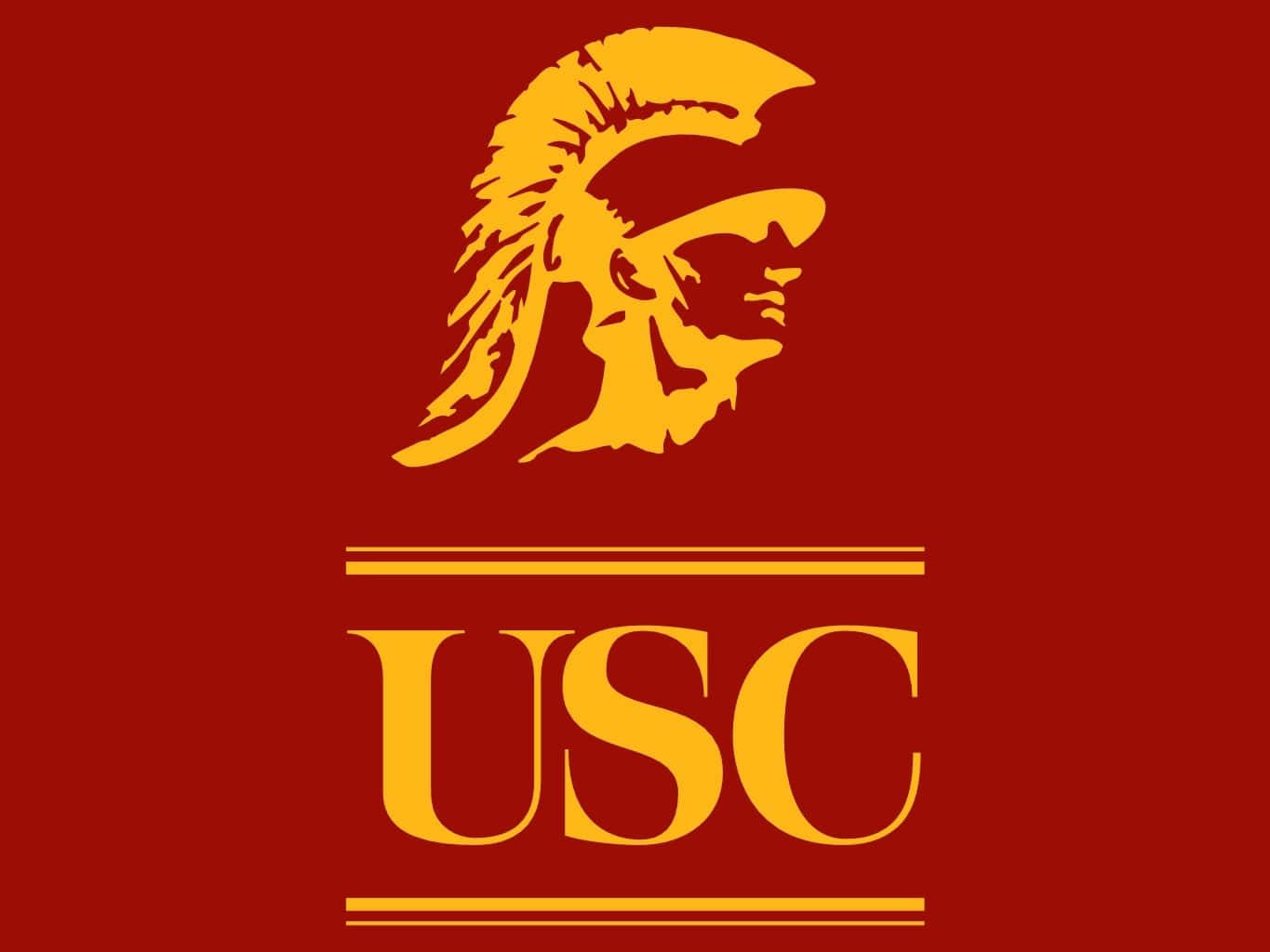 Usc Logo With A Spartan Helmet Background