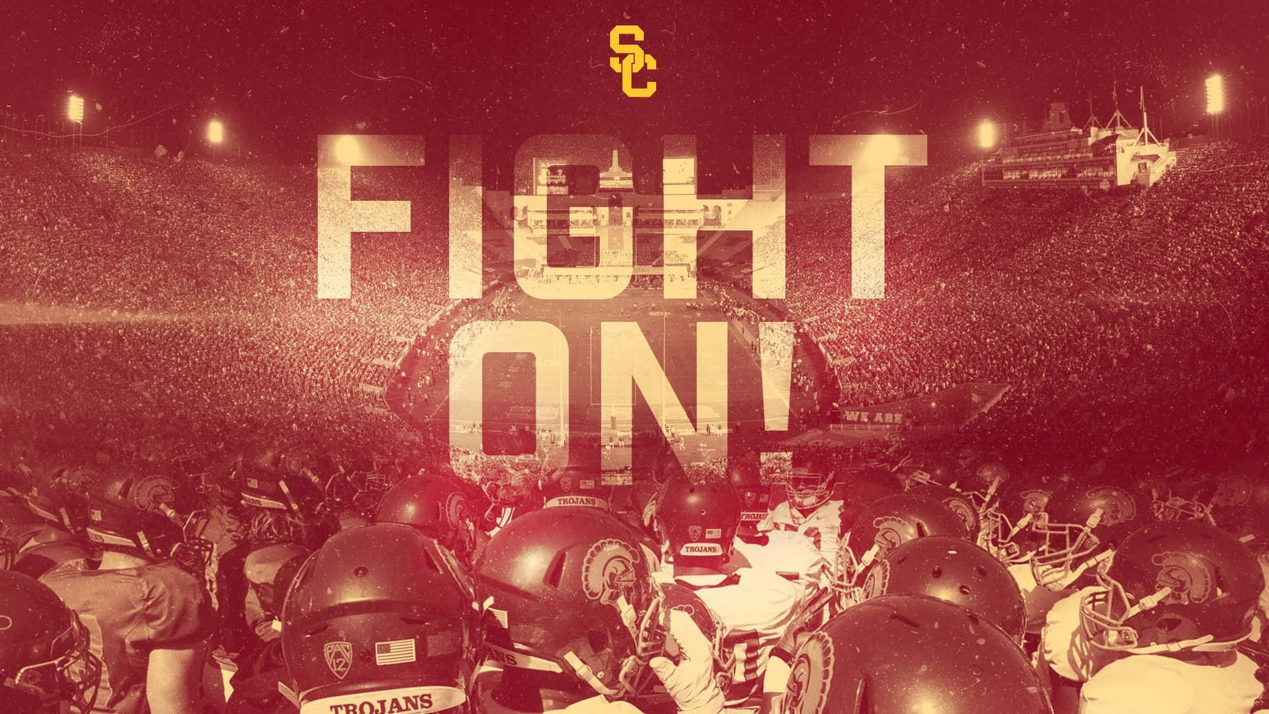Usc Trojans Football Fight On Quote Background