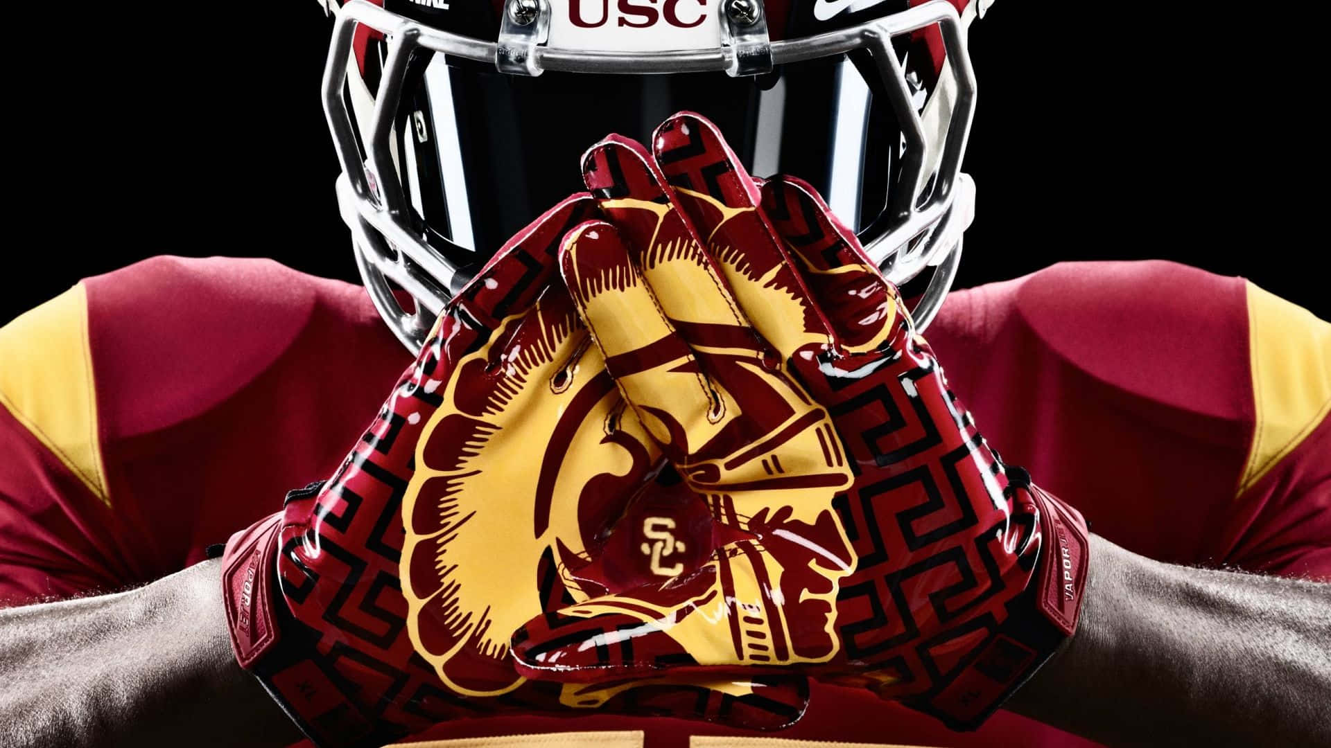 Usc Trojans Football Gloves Background