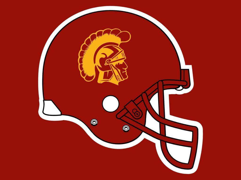 Usc Trojans Red Football Helmet Background