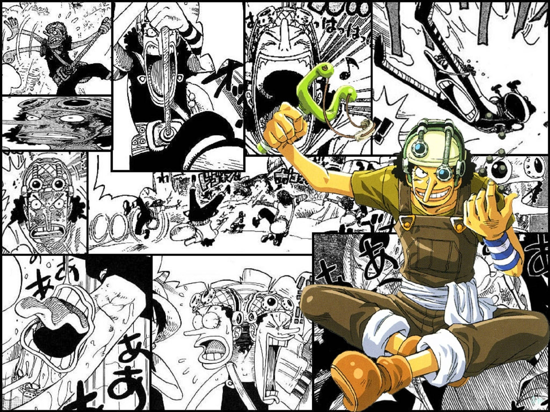 Usopp Funny Moments Manga Panel Background