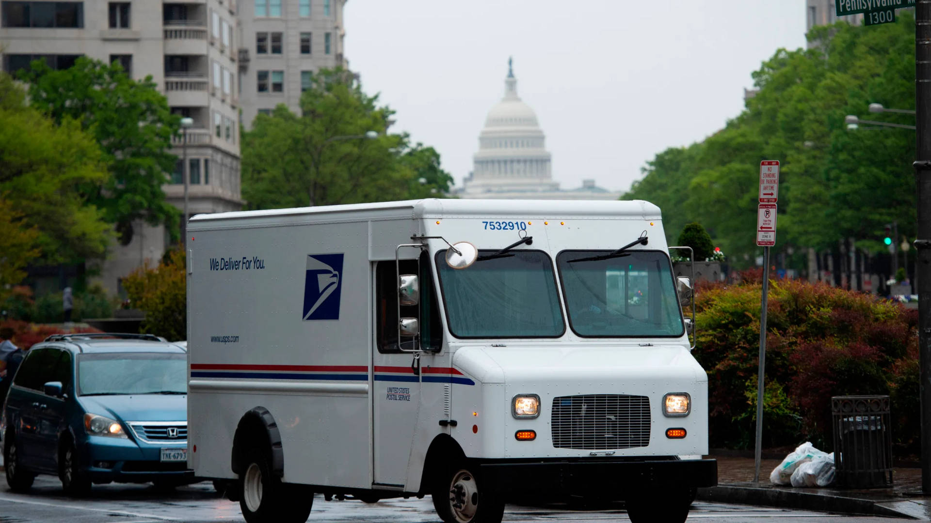 Usps Mail Truck Background