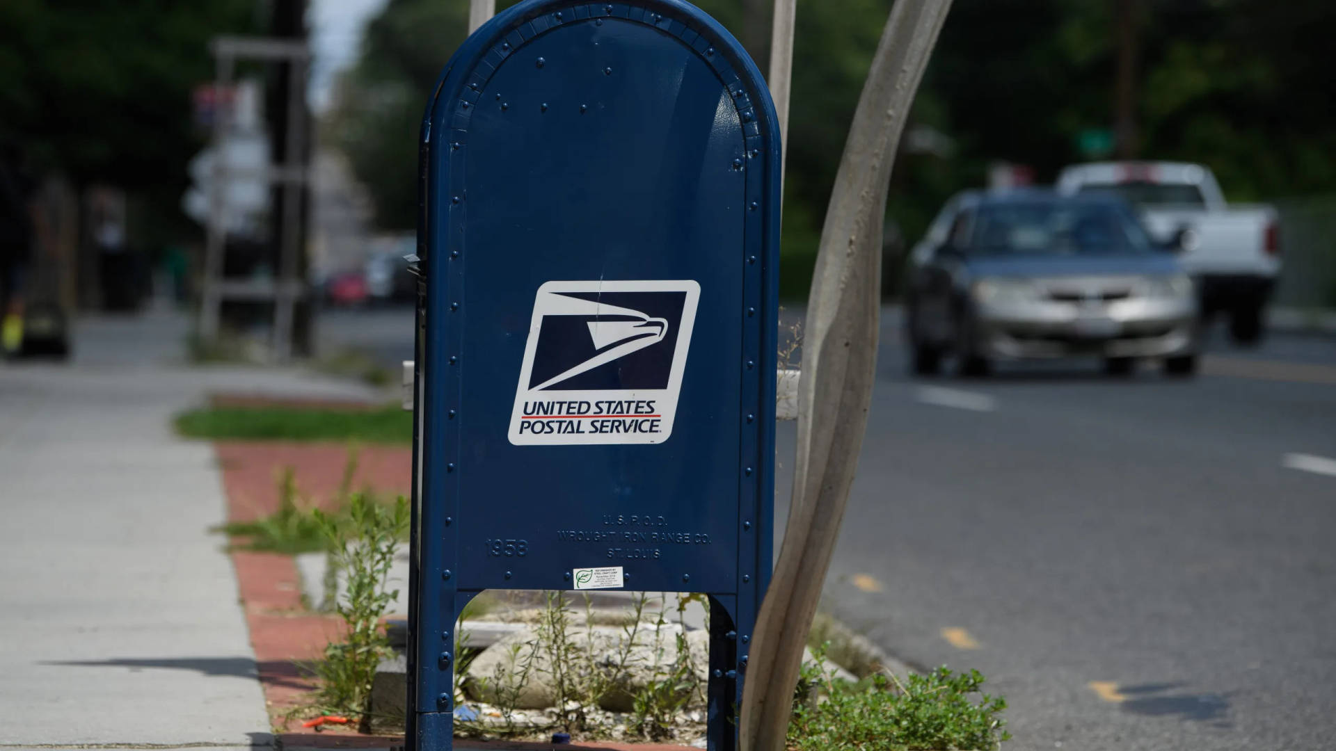 Usps Mailbox By Road Background