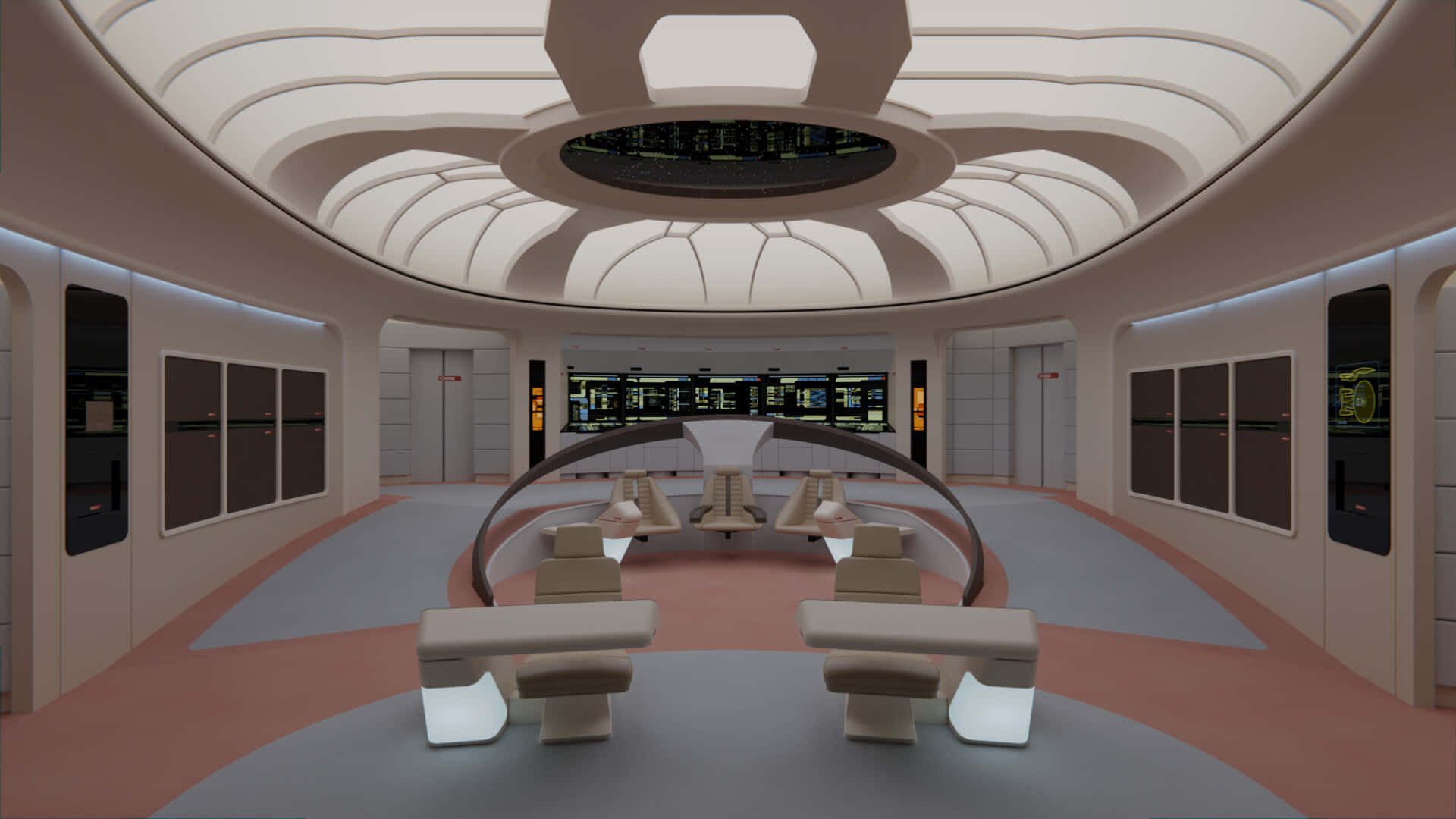 Uss Yamato Star Trek Enterprise Bridge Interior Digital Artwork Background