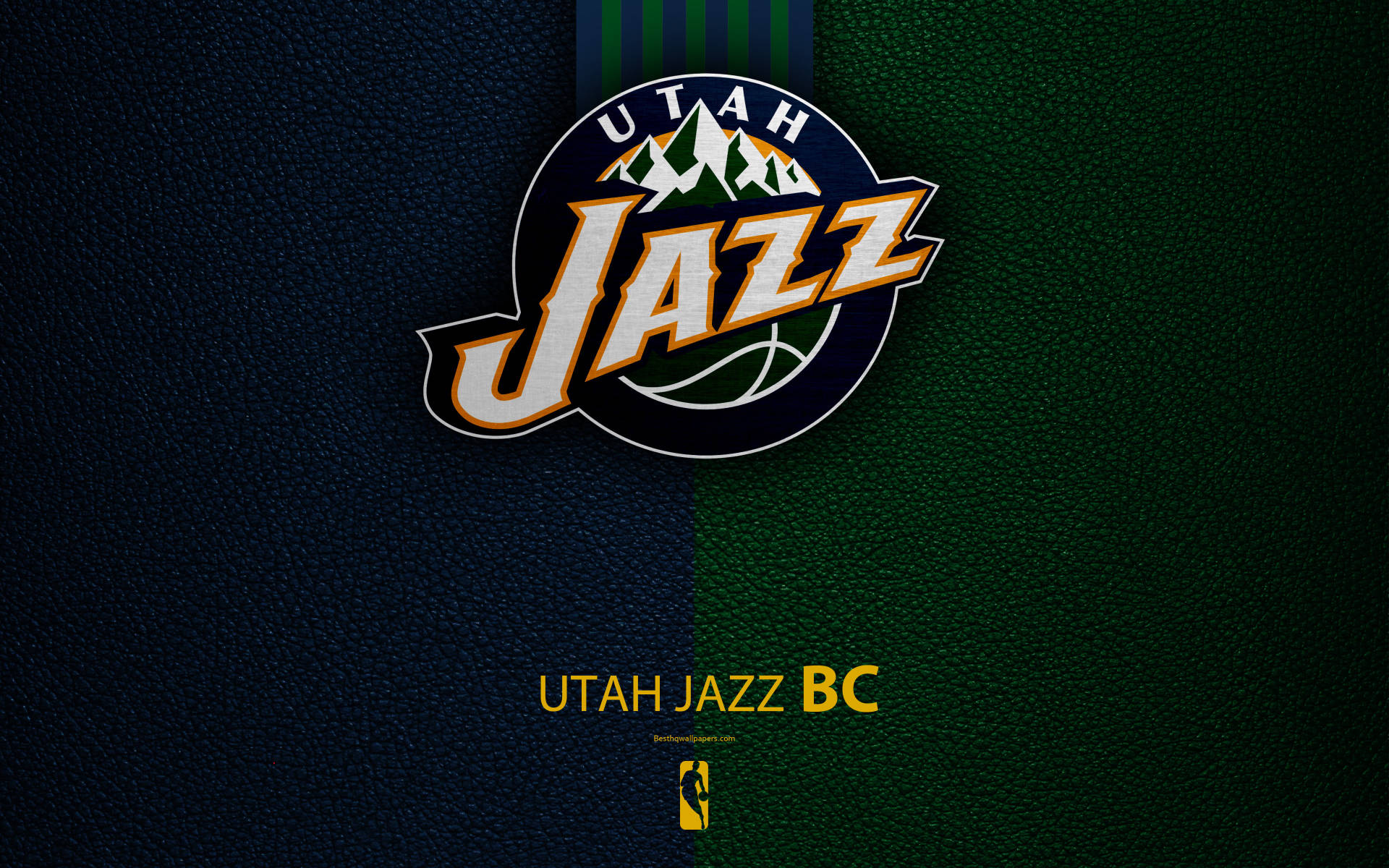 Utah Jazz In Blue And Green Background