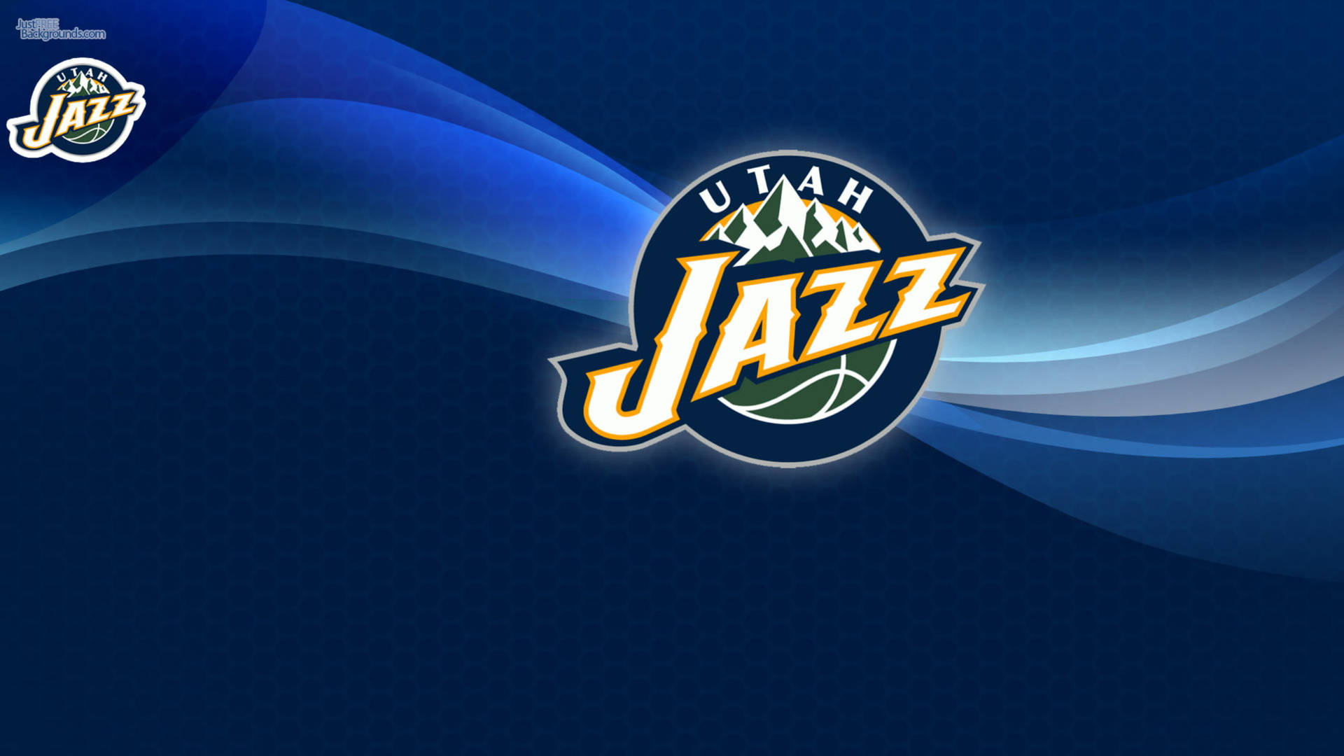 Utah Jazz In Blue Mesh Texture Background