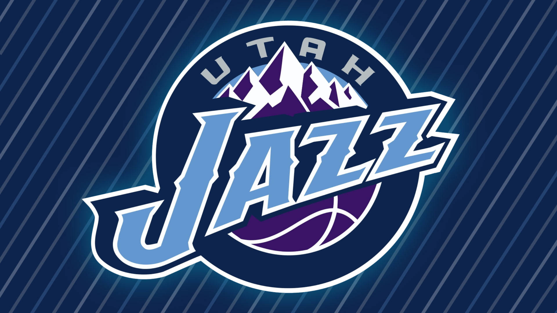 Utah Jazz In Blue Stripes Background