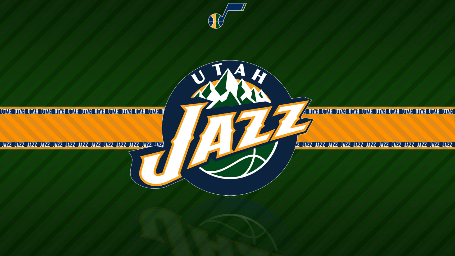 Utah Jazz Logo Green Stripes Background