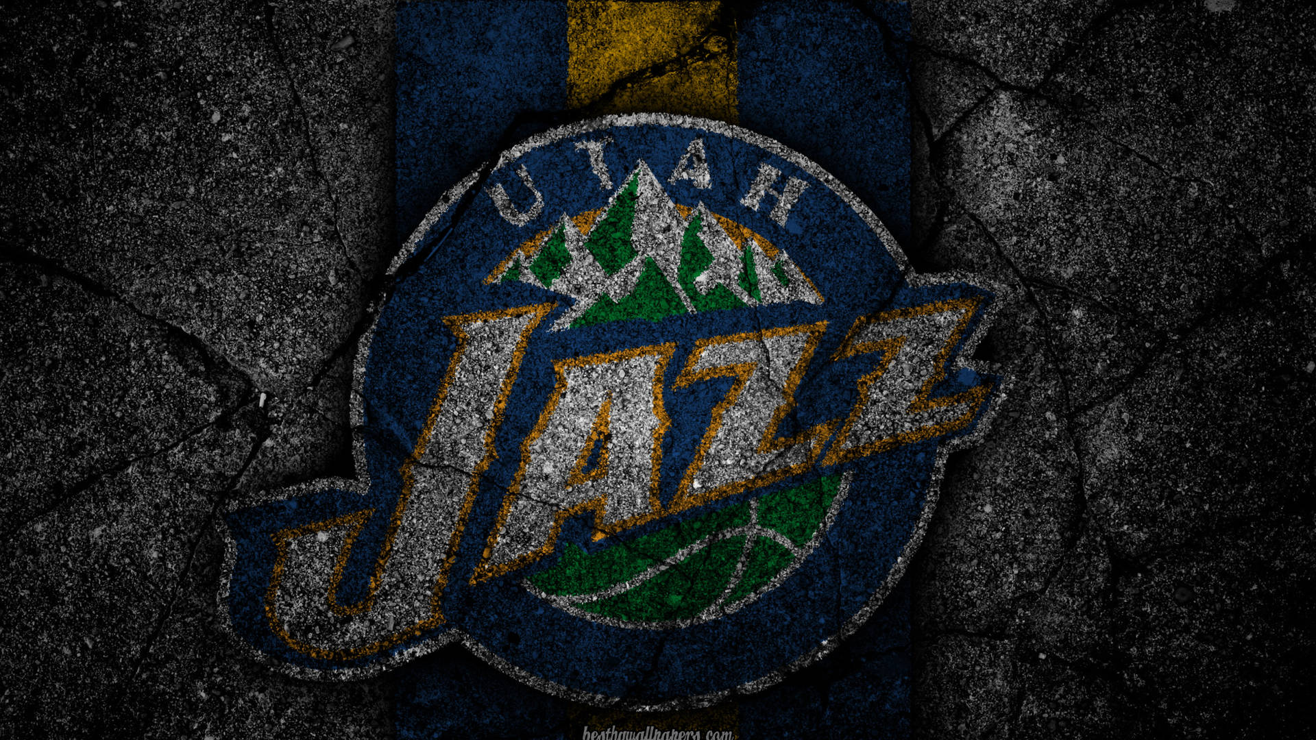 Utah Jazz On Concrete Background