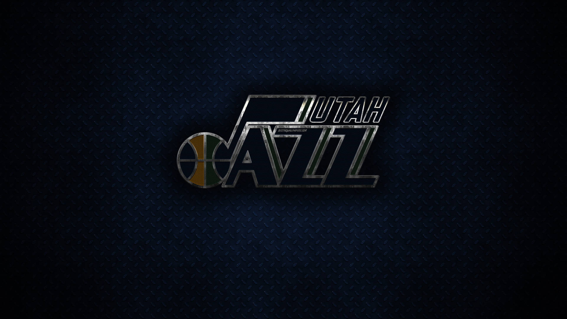 Utah Jazz On Metal Floor Background