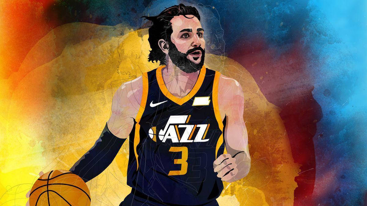 Utah Jazz Ricky Rubio Digital Artwork Background