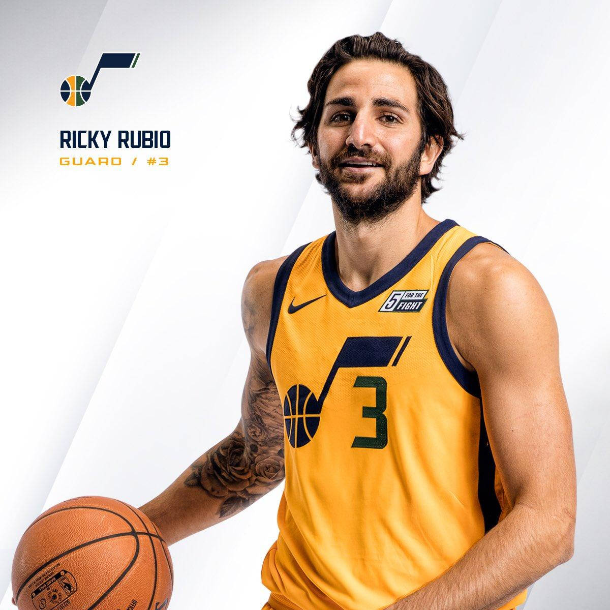 Utah Jazz Ricky Rubio Portrait Background