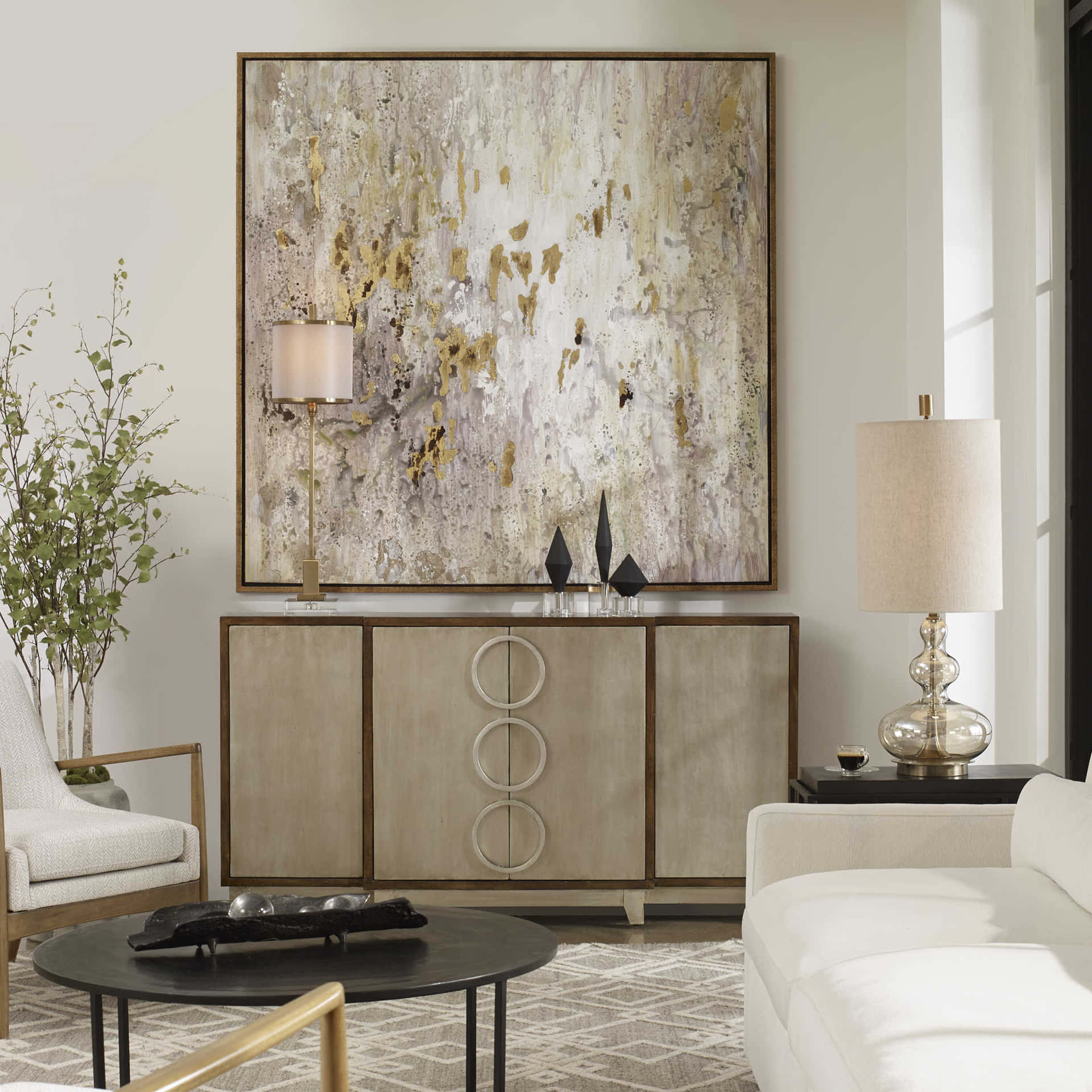 Uttermost Golden Raindrops Modern Abstract Art 34362 Background