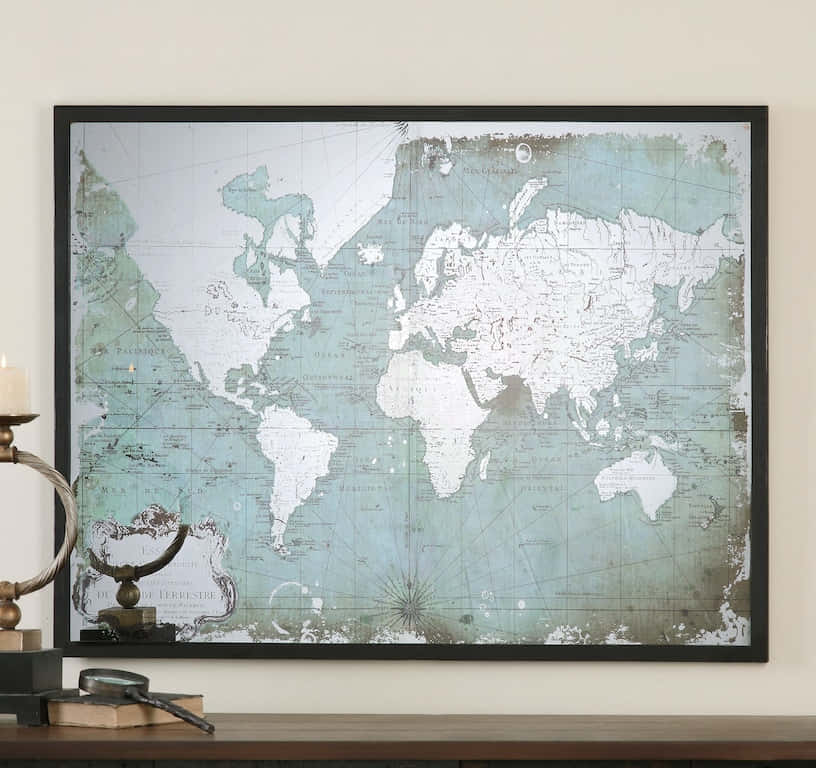 Uttermost Mirrored World Map 30400 Background