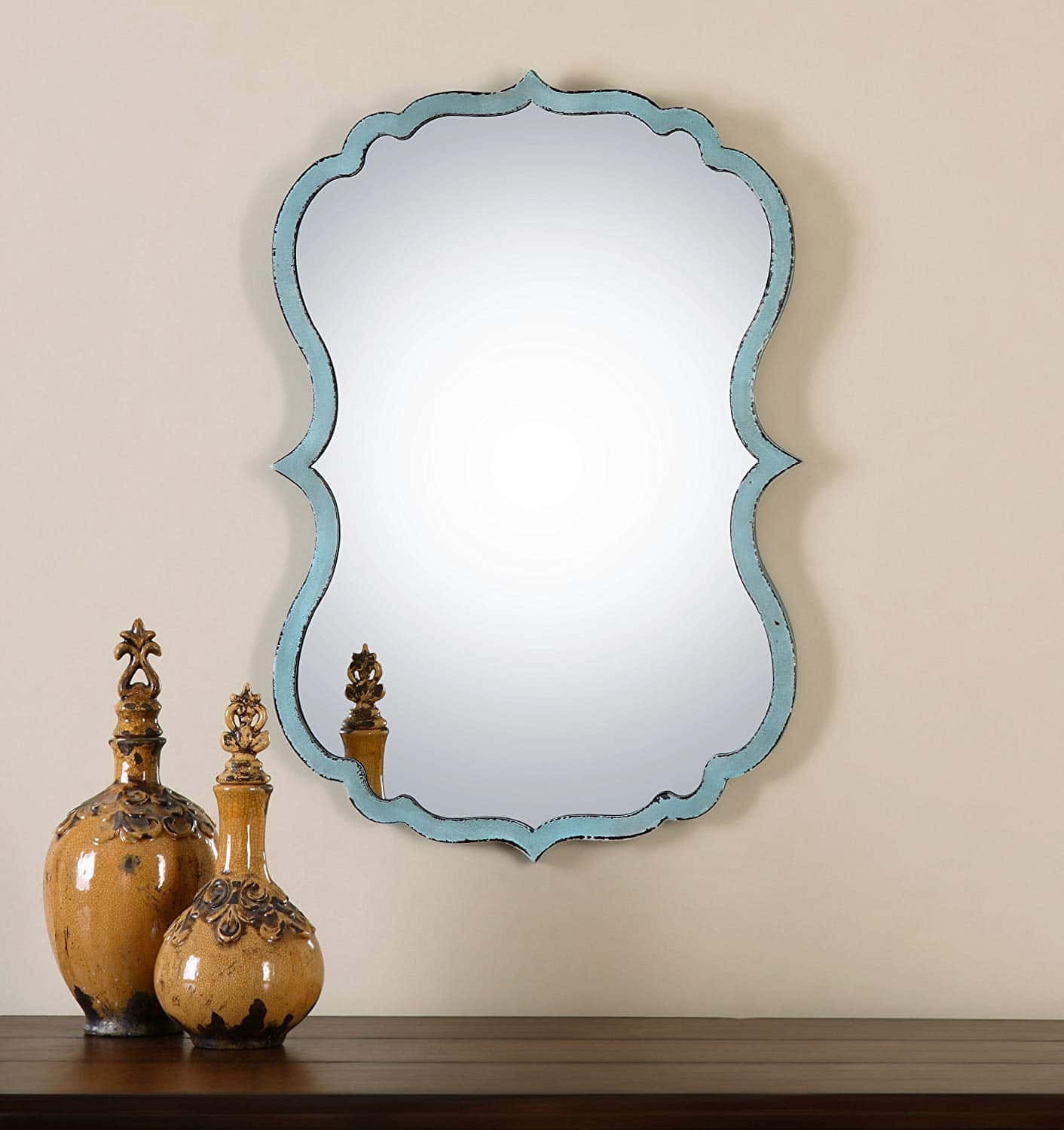 Uttermost Nicola Light Blue Mirror 13925 Background