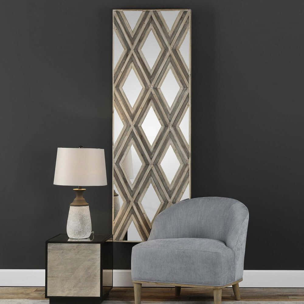 Uttermost Tahira Geometric Argyle Pattern Wall Mirror 04116 Background