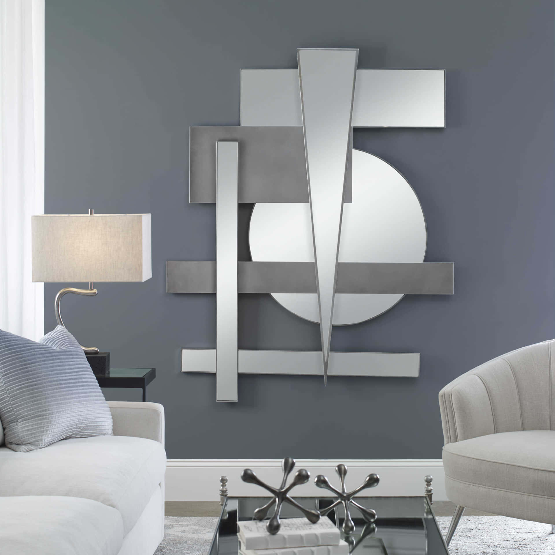 Uttermost Wedge Mirrored Modern Wall Decor 04306 Background