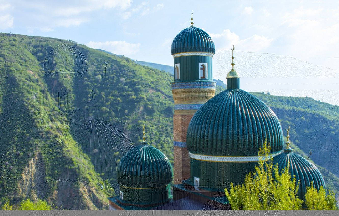 Uzbekistan Amir Temur Green Roof Background