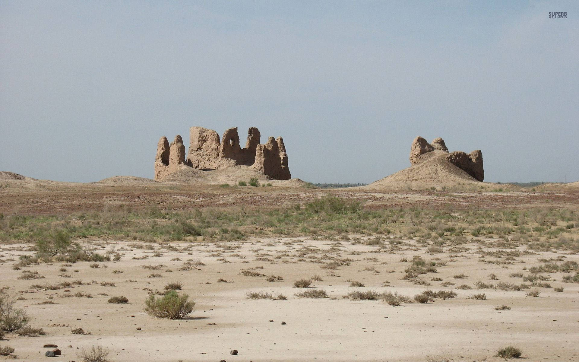 Uzbekistan Ayaz Kale Ruins Background