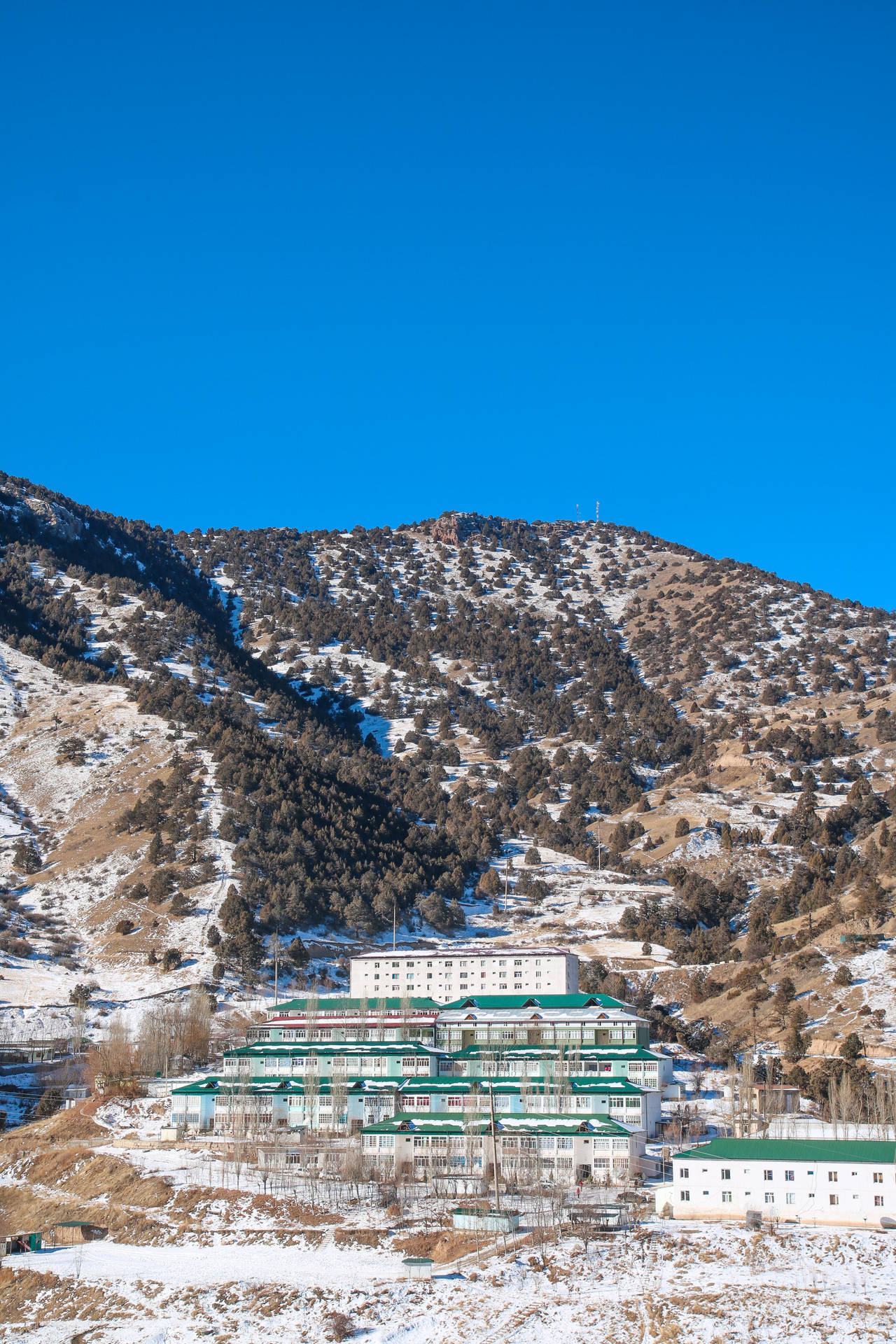 Uzbekistan Chimgan Mountain Side Hotel Background